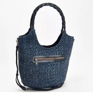 Patricia Nash Delaney Blue knit satchel bag